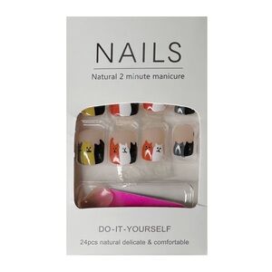 Cat Design Press-On Nails